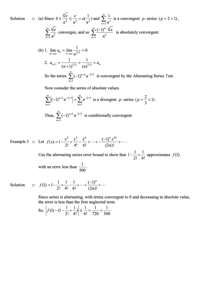 Alternating Series and Error Bound in Infinite Sequences and Series